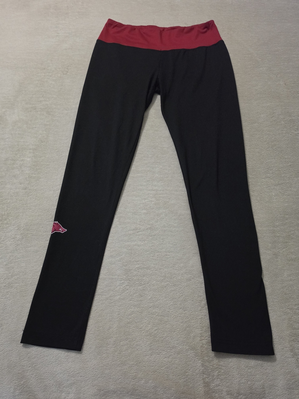 Colosseum Arkansas Razorbacks Black Leggings Graphic Waistband Size:M